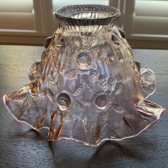 Vintage Fenton Lavender Cabbage Rose Fairy Lamp Shade - Picture 2 of 7